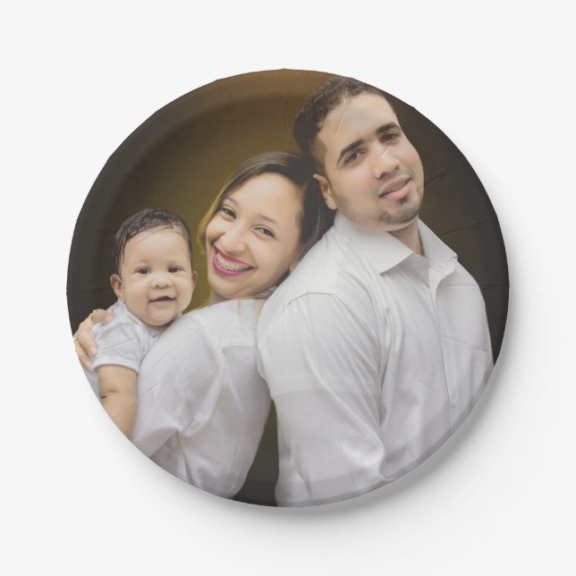 Personalized Family Photo Paper Plate (Front)