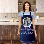 Personalized Family Photo Paper Punch Hole  Apron<br><div class="desc">This template design features a placeholder photo of boys popping through a punched paper hole that YOU REPLACE with your favourite photo of family members or a pet(s). You may have to try several high digital quality photos before you get a great fit into the odd shaped setting. A square...</div>