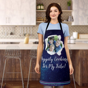 Personalized Family Photo Paper Punch Hole  Apron