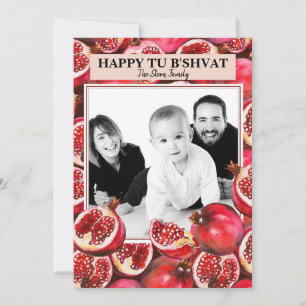 Personalized Family Photo Pomegranate Tu B'shvat Holiday Card