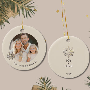 Personalized Family Photo Snowflake Ornament
