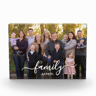 Personalized Family Photo Text Script Photo Block