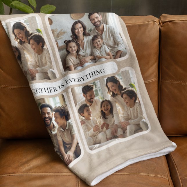  Personalized Family Photo-Together Is Everything Sherpa Blanket (Creator Uploaded)