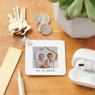 Personalized Family Photo Wedding Boyfriend Gift Keychain
