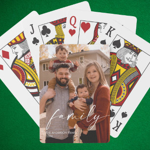 personalized Family Photo With Custom Text Playing Cards