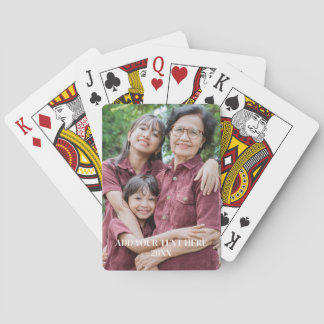 personalized Family Photo With Custom Text Playing Cards