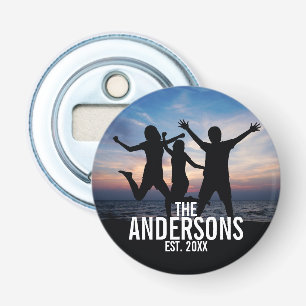 Personalized Family Photo with Family Name Bottle Opener