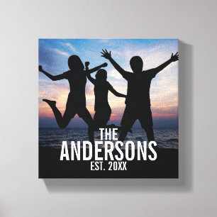 Personalized Family Photo with Family Name Canvas Print