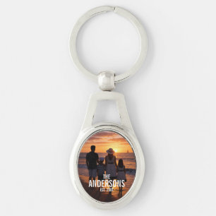 Personalized Family Photo with Family Name Keychain