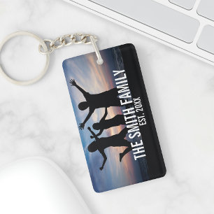 Personalized Family Photo with Family Name Keychain