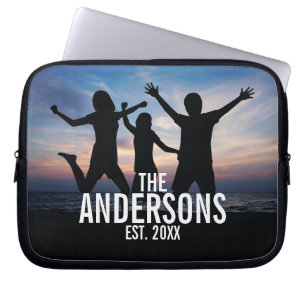 Personalized Family Photo with Family Name Laptop Sleeve