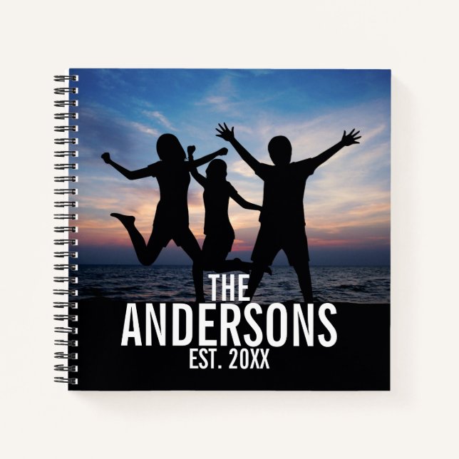 Personalized Family Photo with Family Name Notebook (Front)