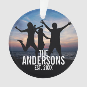 Personalized Family Photo with Family Name Ornament