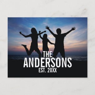 Personalized Family Photo with Family Name Postcard
