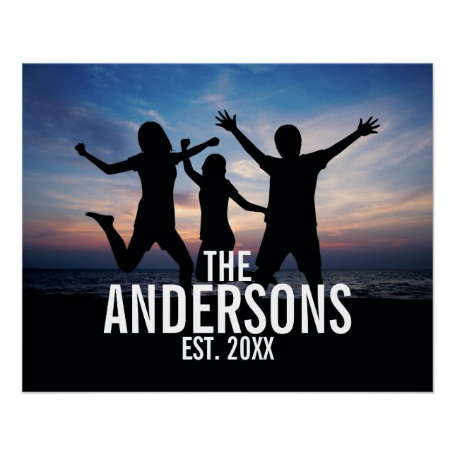Personalized Family Photo with Family Name Poster (Front)