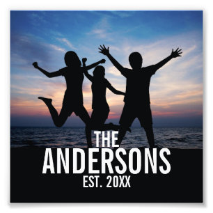 Personalized Family Photo with Family Name Print