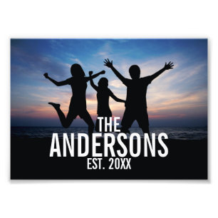 Personalized Family Photo with Family Name Print
