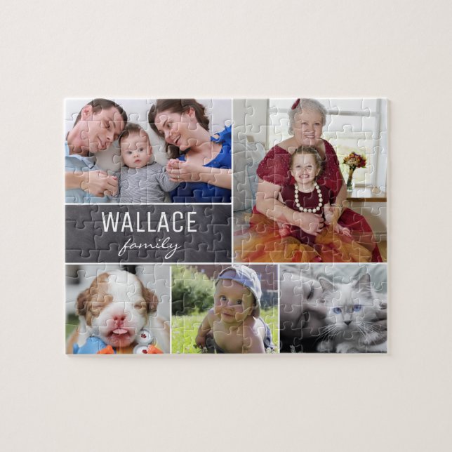 Personalized Family photos Christmas Gift Jigsaw Puzzle (Horizontal)