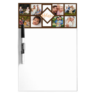 Personalized family photos dry erase board