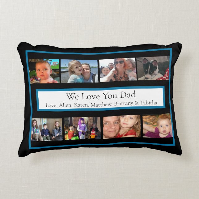 Personalized Family Photos | Gifts for Dad    Accent Pillow (Front)