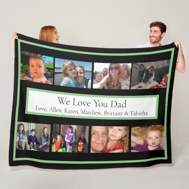 Personalized Family Photos | Gifts for Dad    Fleece Blanket (In Situ)