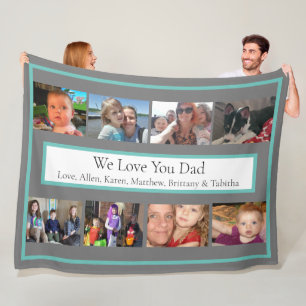 Personalized Family Photos   Gifts for Dad     Fleece Blanket