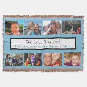 Personalized Family Photos   Gifts for Dad  Throw Blanket