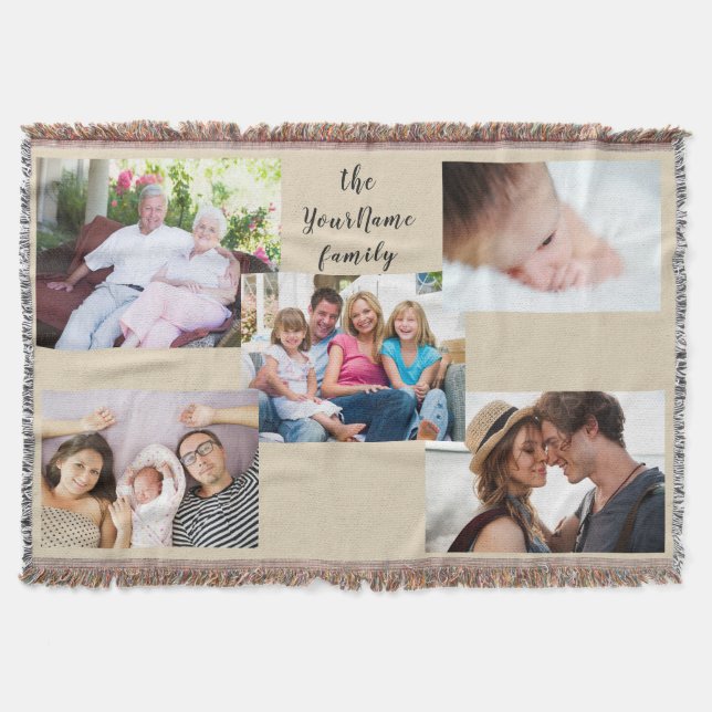 Personalized Family Photos Inspirations Throw Blanket (Front)