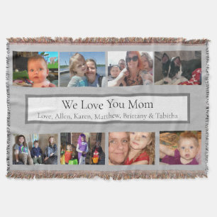 Personalized Family Photos   Throw Blanket