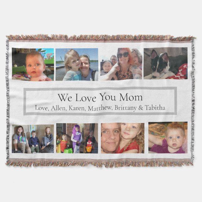 Personalized Family Photos Throw Blanket (Front)