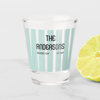 Personalized Family Pickleball Club Name Design Shot Glass