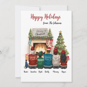 Personalized Family Portrait Christmas Card 