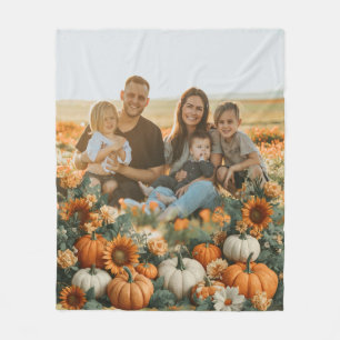 Personalized Family Pumpkin Fall Design Fleece Blanket
