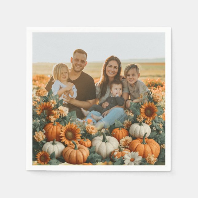 Personalized Family Pumpkin Fall Design Napkin (Front)