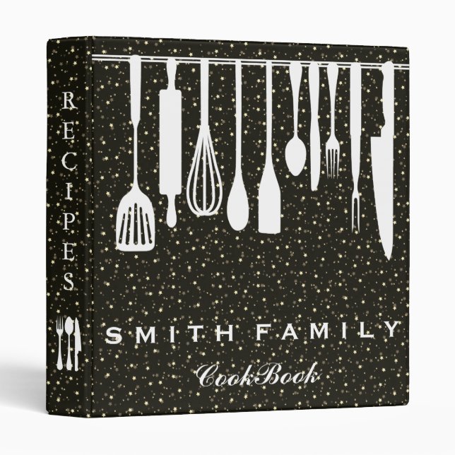 Personalized Family Recipe Christmas Cookbook Binder (Front/Spine)