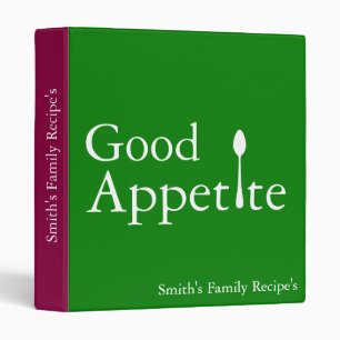 Personalized Family Recipe Cookbook 3 Ring Binder