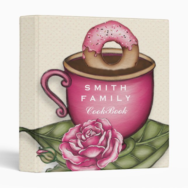 Personalized Family Recipe Cookbook 3 Ring Binder (Front/Spine)