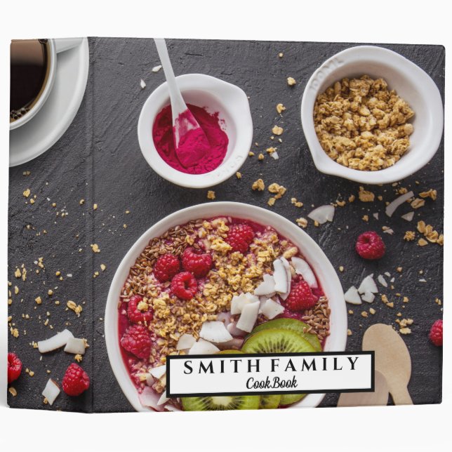 Personalized Family Recipe Cookbook 3 Ring Binder (Front/Spine)