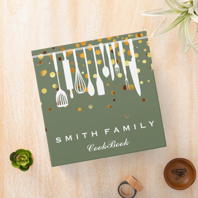 Personalized Family Recipe Cookbook 3 Ring Binder (In Situ)