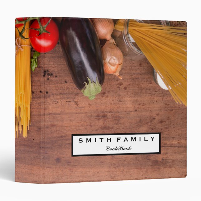 Personalized Family Recipe Cookbook 3 Ring Binder (Front/Spine)