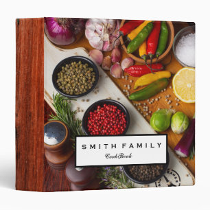 Personalized Family Recipe Cookbook 3 Ring Binder