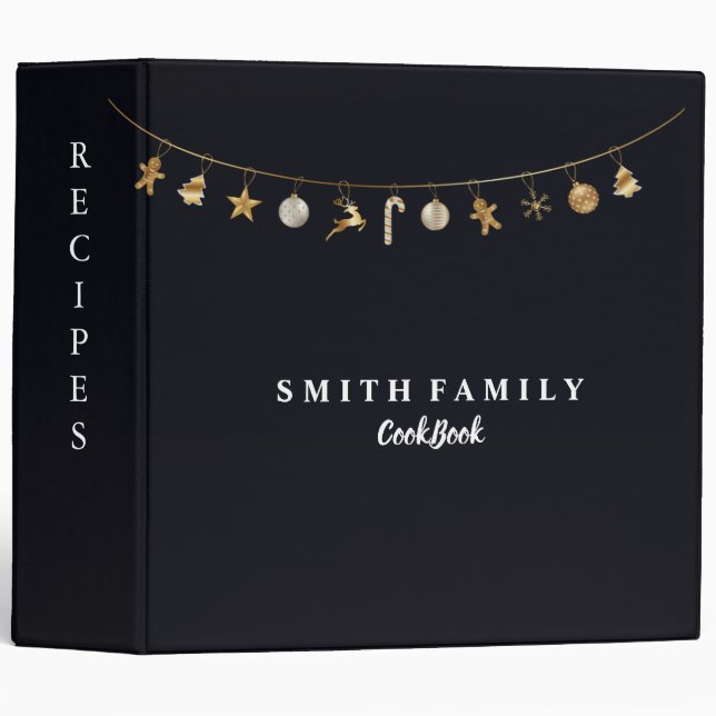 Personalized Family Recipe Cookbook 3 Ring Binder (Front/Spine)