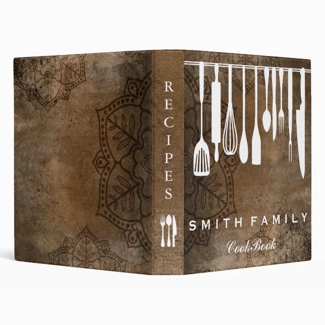 Personalized Family Recipe Cookbook Binder (Background)