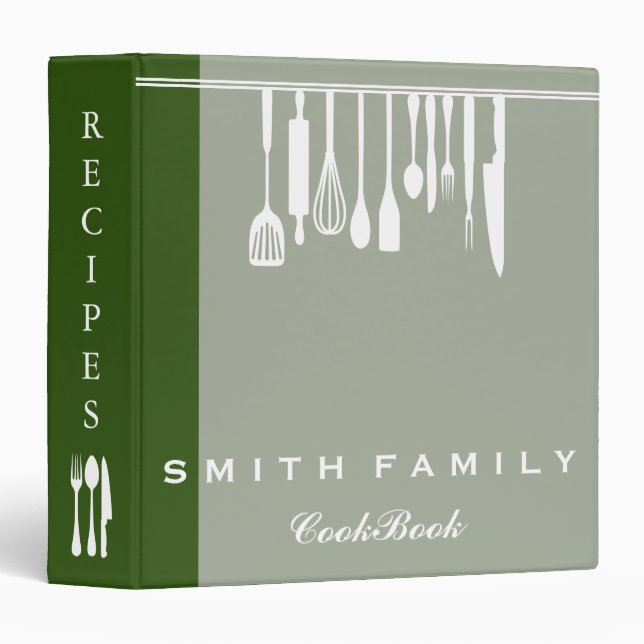 Personalized Family Recipe Cookbook Binder (Front/Spine)