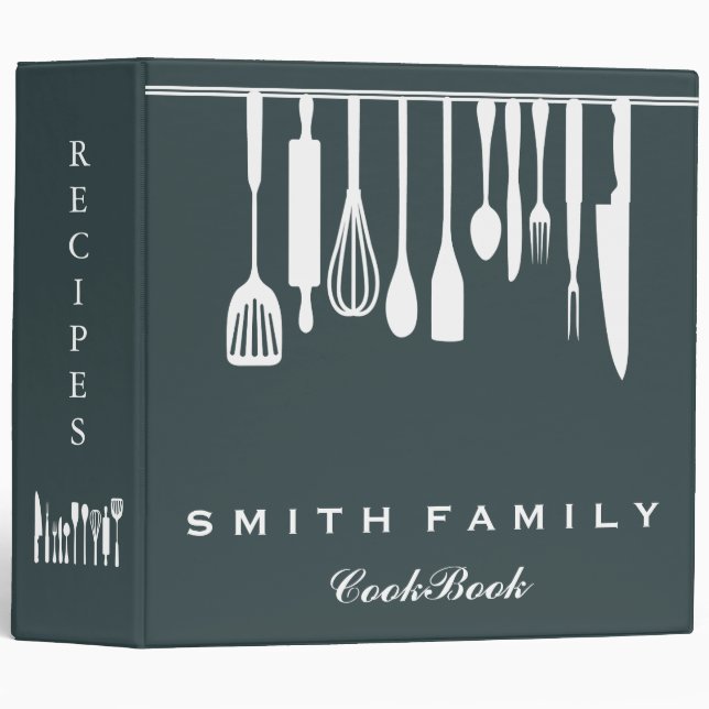 Personalized Family Recipe Cookbook Binder (Front/Spine)