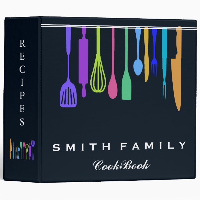 Personalized Family Recipe Cookbook Binder (Front/Spine)