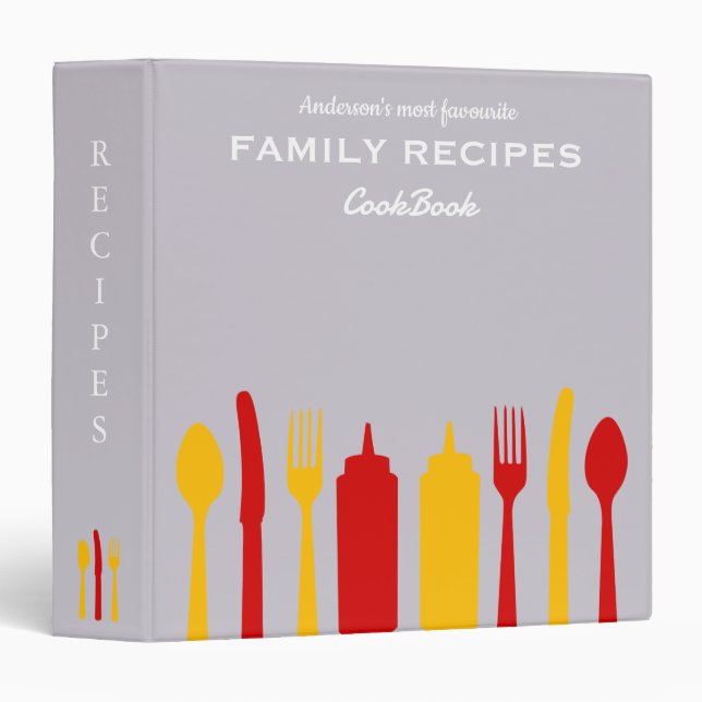 Personalized Family Recipe Cookbook Binder (Front/Spine)