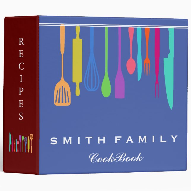 Personalized Family Recipe Cookbook Binder (Front/Spine)