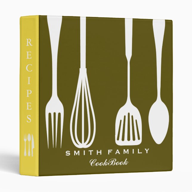 Personalized Family Recipe Cookbook Binder (Front/Spine)