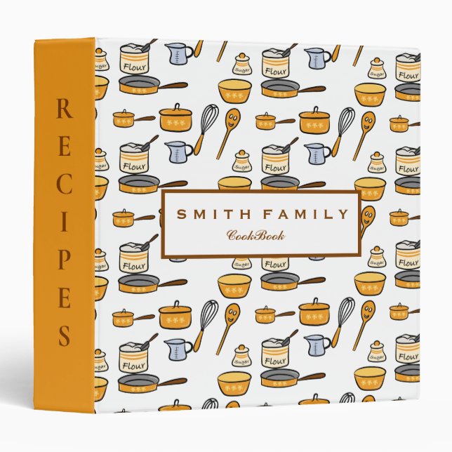 Personalized Family Recipe Cookbook Binder (Front/Spine)